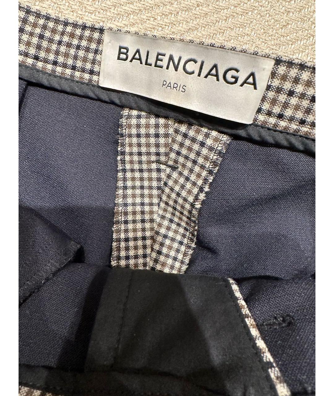 BALENCIAGA Бежевые хлопко-эластановые брюки узкие, фото 4