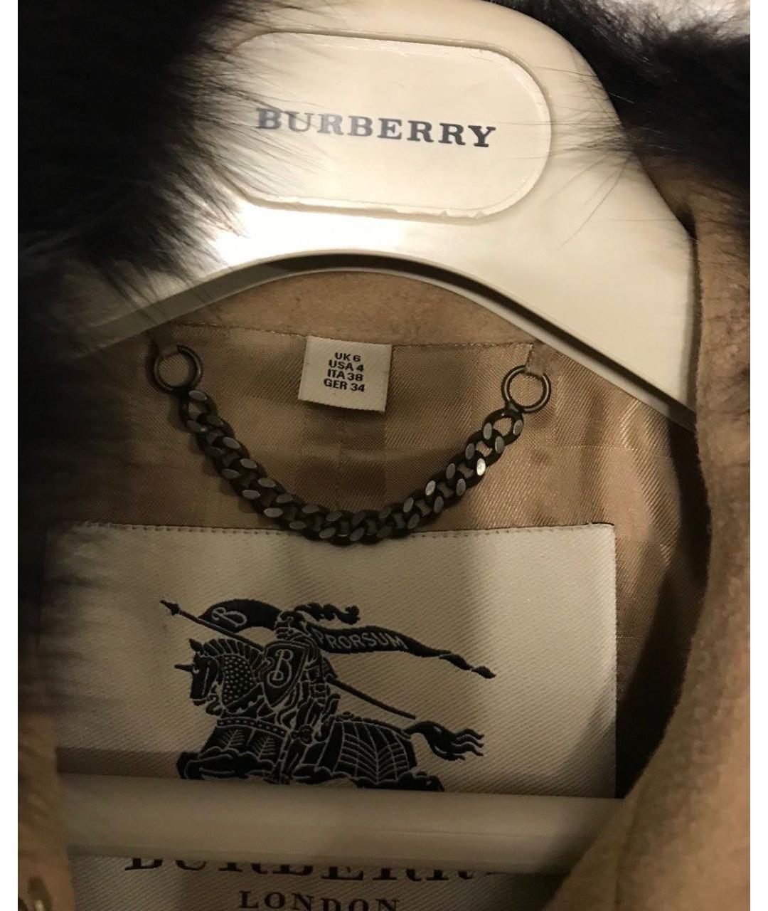 BURBERRY Бежевое шерстяное пальто, фото 3