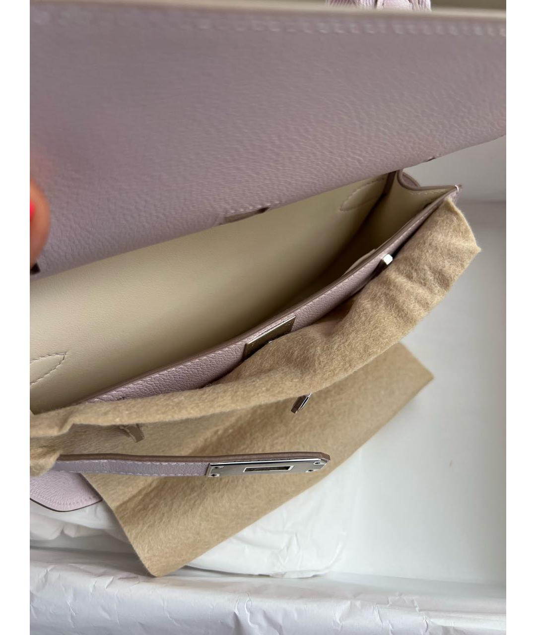HERMES PRE-OWNED Розовая кожаная сумка через плечо, фото 5