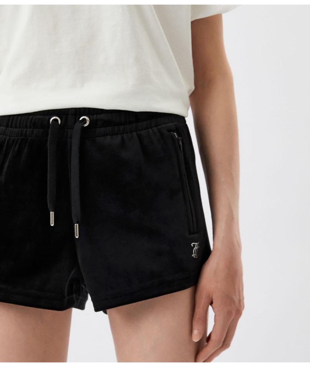 JUICY COUTURE Черные велюровые шорты, фото 2
