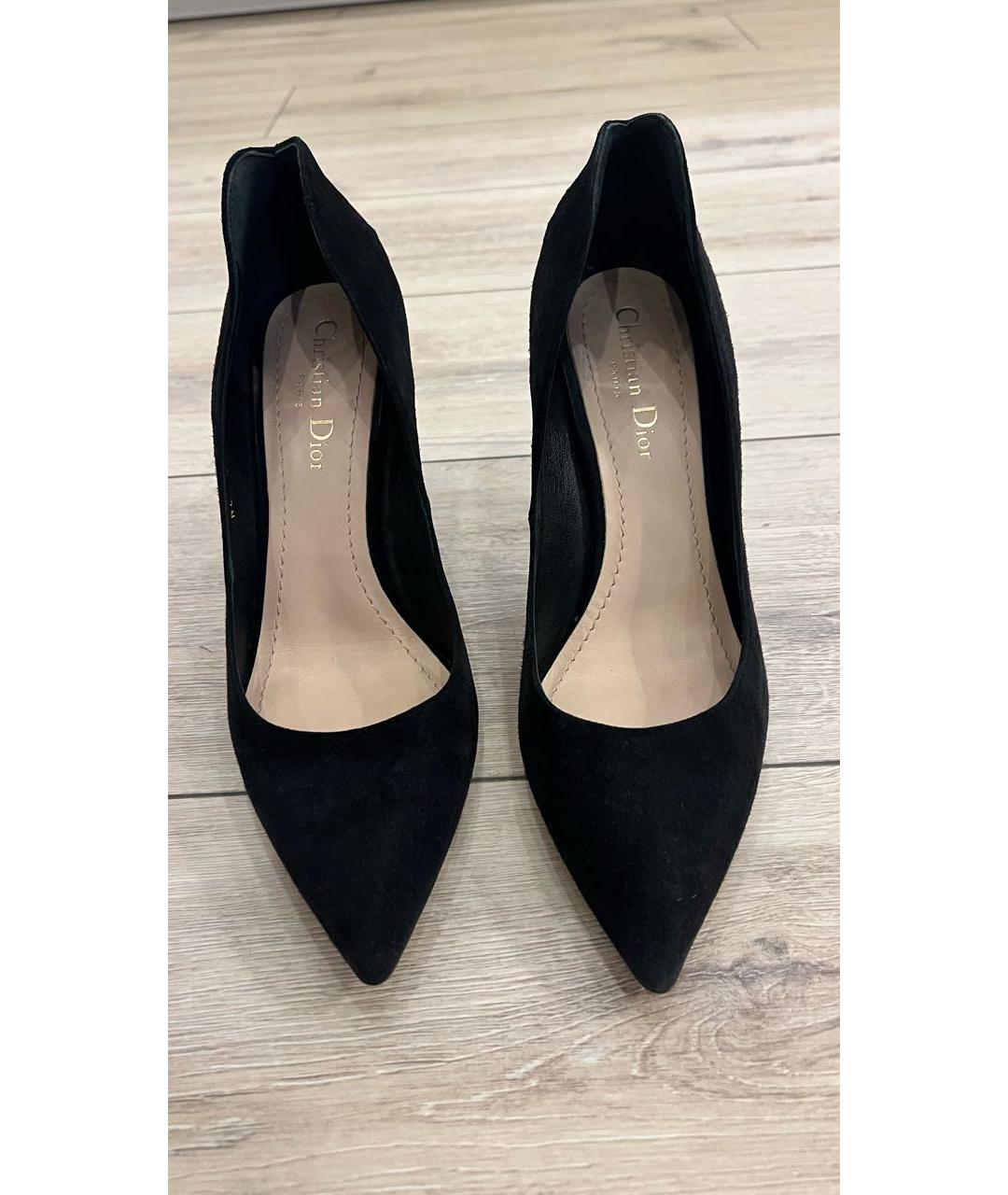 CHRISTIAN DIOR Черные замшевые туфли, фото 2