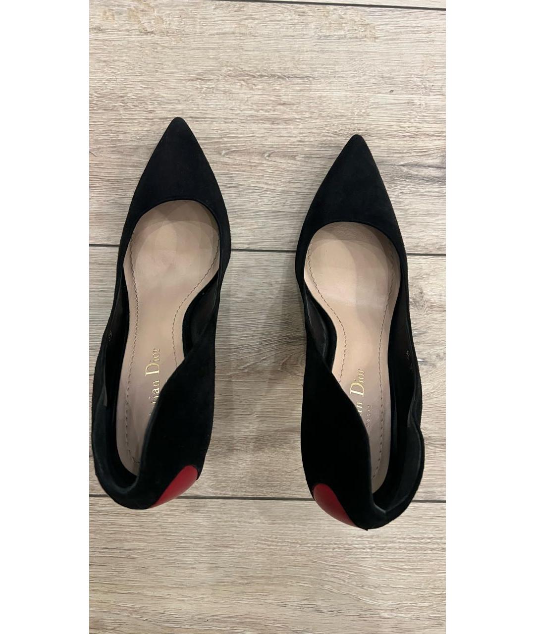 CHRISTIAN DIOR Черные замшевые туфли, фото 3