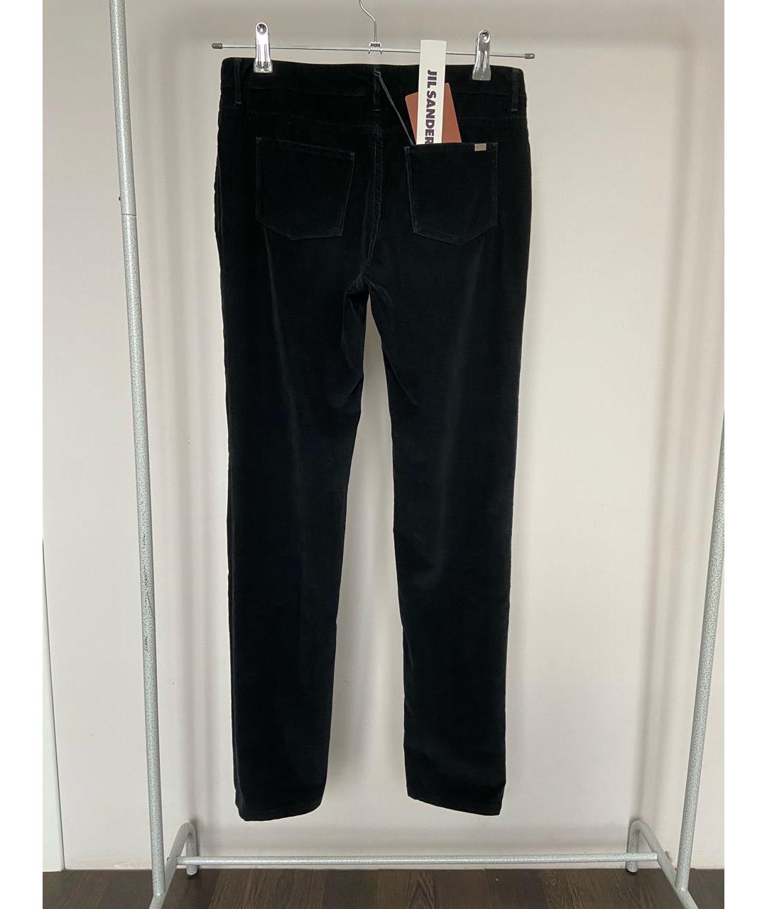 JIL SANDER Черные хлопко-эластановые прямые джинсы, фото 2