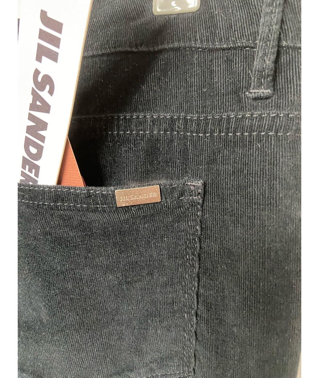 JIL SANDER Черные хлопко-эластановые прямые джинсы, фото 4
