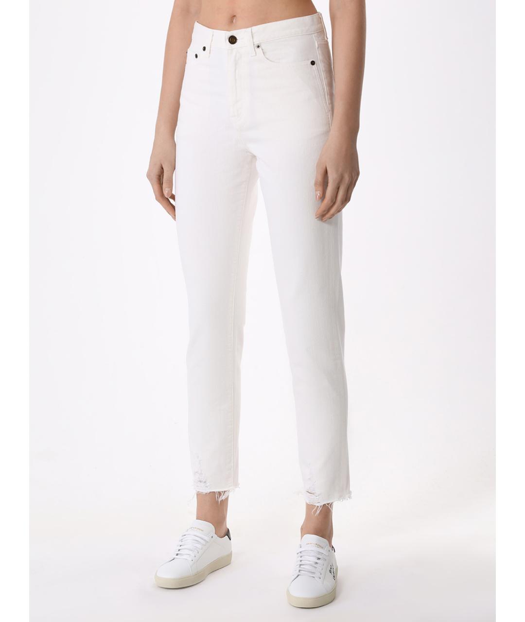 SAINT LAURENT Белые джинсы слим, фото 4