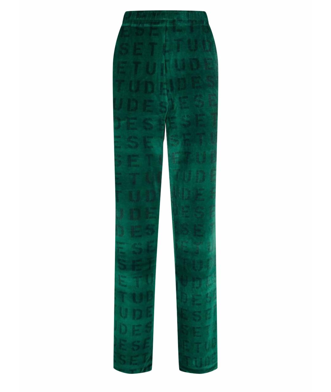 ETUDES Зеленые бархатные повседневные брюки, фото 1