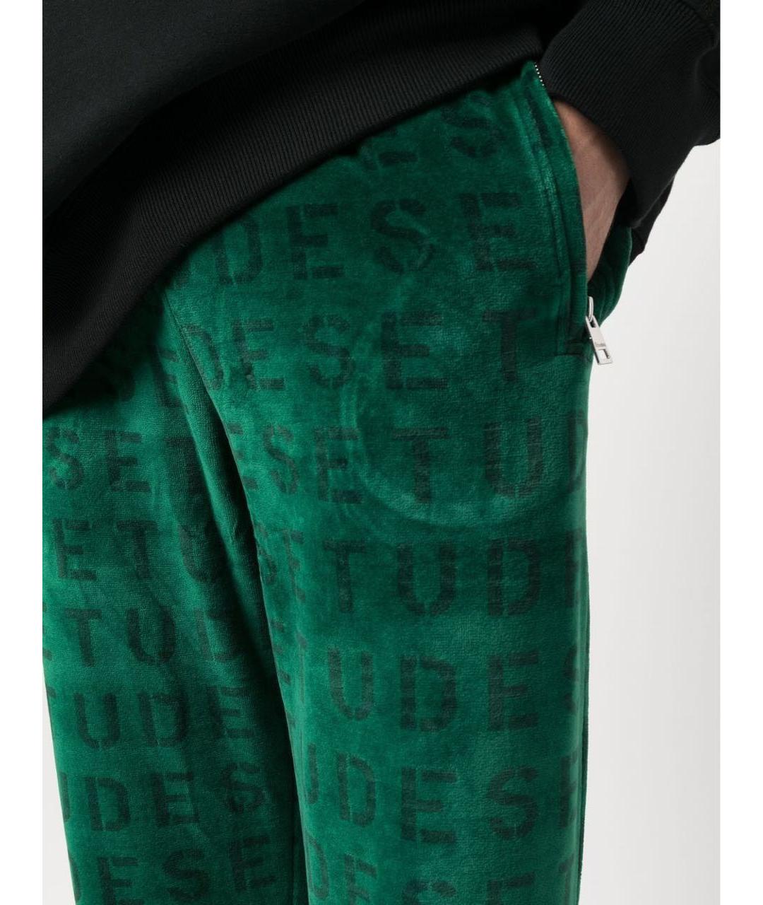 ETUDES Зеленые бархатные повседневные брюки, фото 5