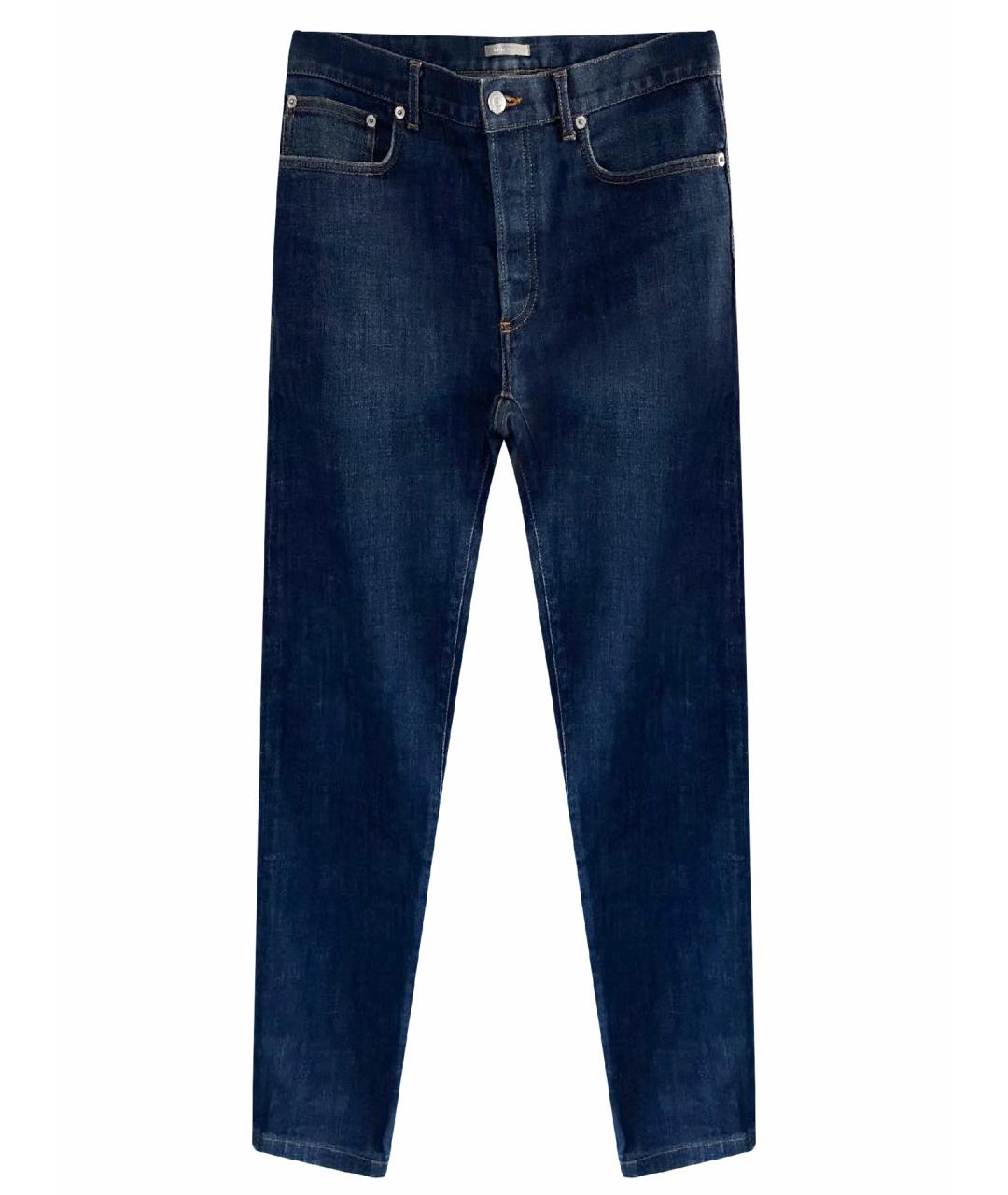 CHRISTIAN DIOR Темно-синие хлопко-эластановые джинсы скинни, фото 1