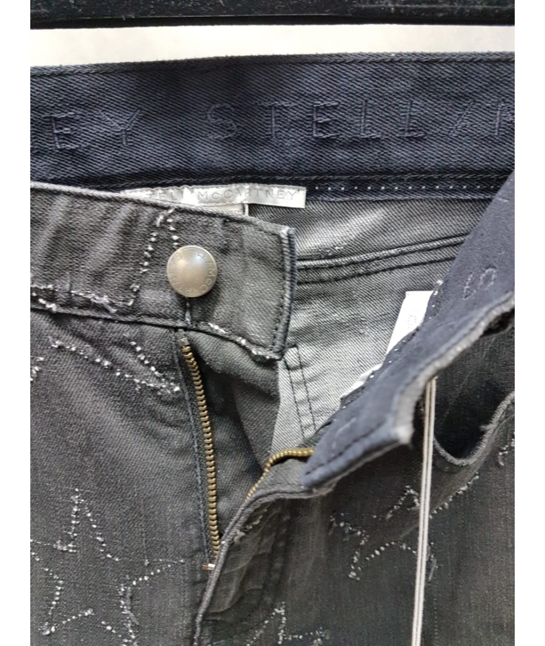 STELLA MCCARTNEY Черные хлопковые прямые джинсы, фото 3