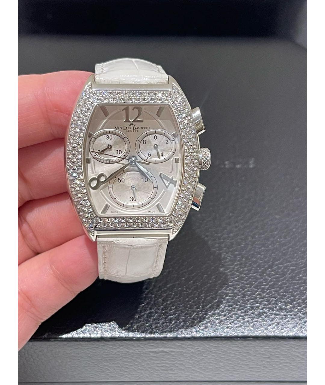 Van Der Bauwede Stall Diamond Белые серебряные часы, фото 5