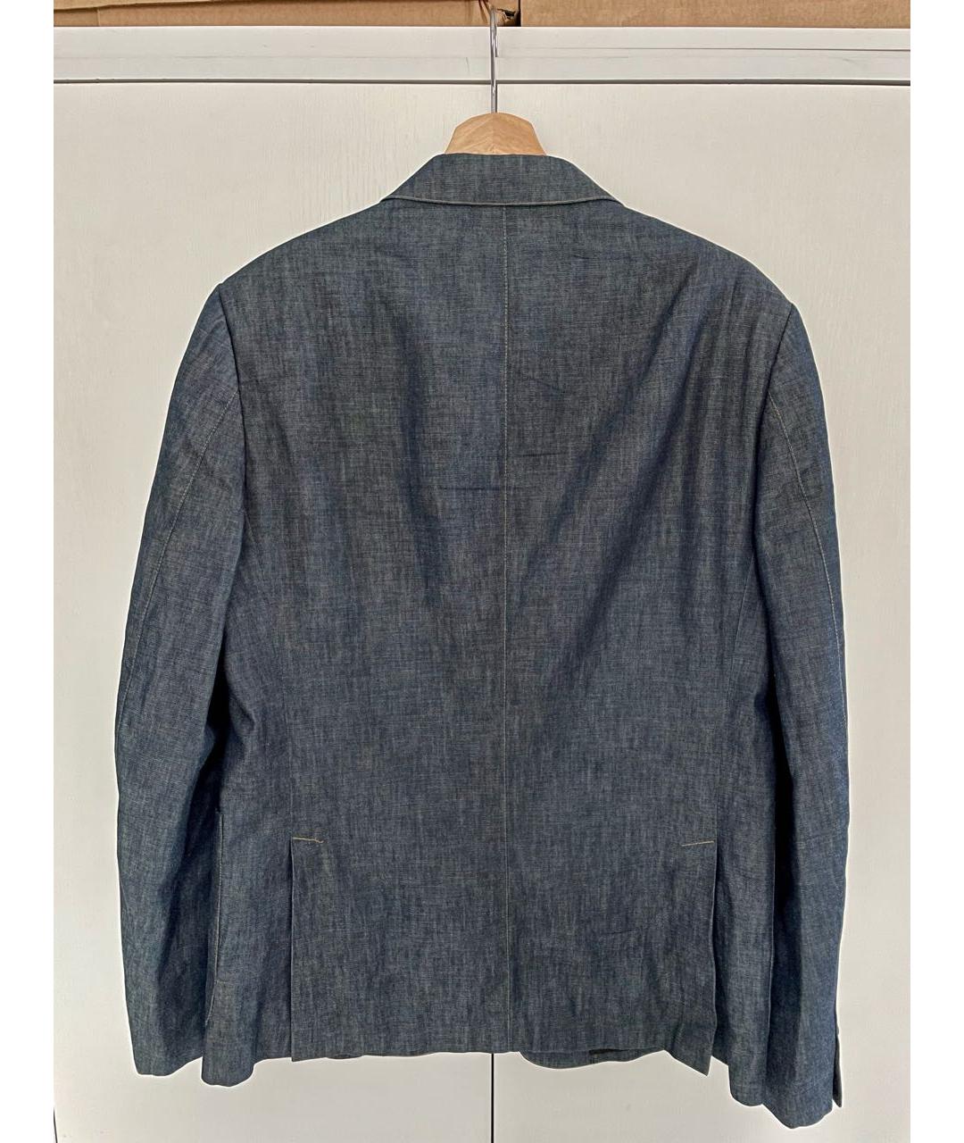PRADA Темно-синий хлопковый пиджак, фото 2