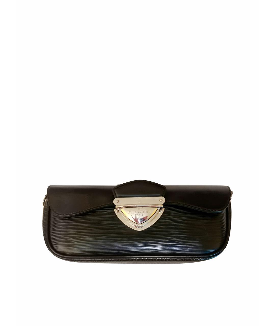 LOUIS VUITTON Черная кожаная сумка с короткими ручками, фото 1