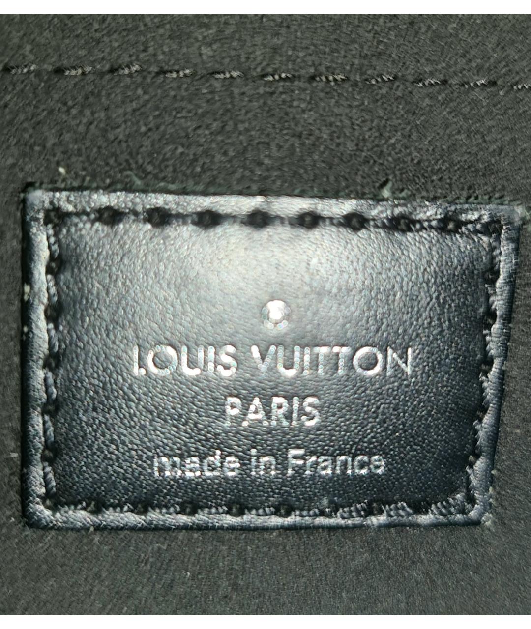 LOUIS VUITTON Черная кожаная сумка с короткими ручками, фото 9