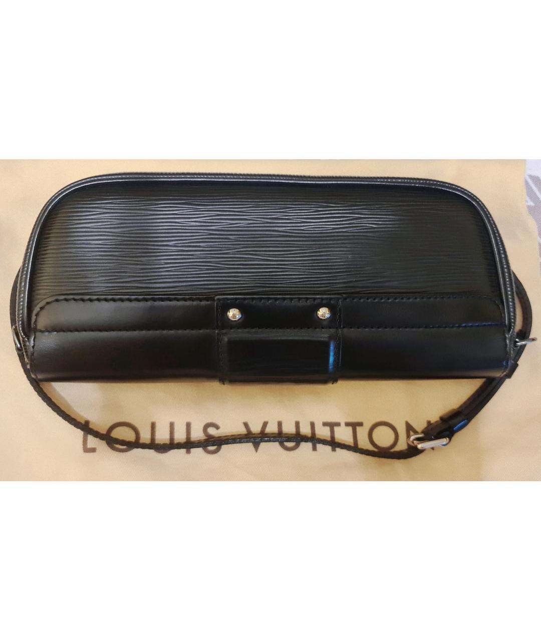 LOUIS VUITTON Черная кожаная сумка с короткими ручками, фото 3