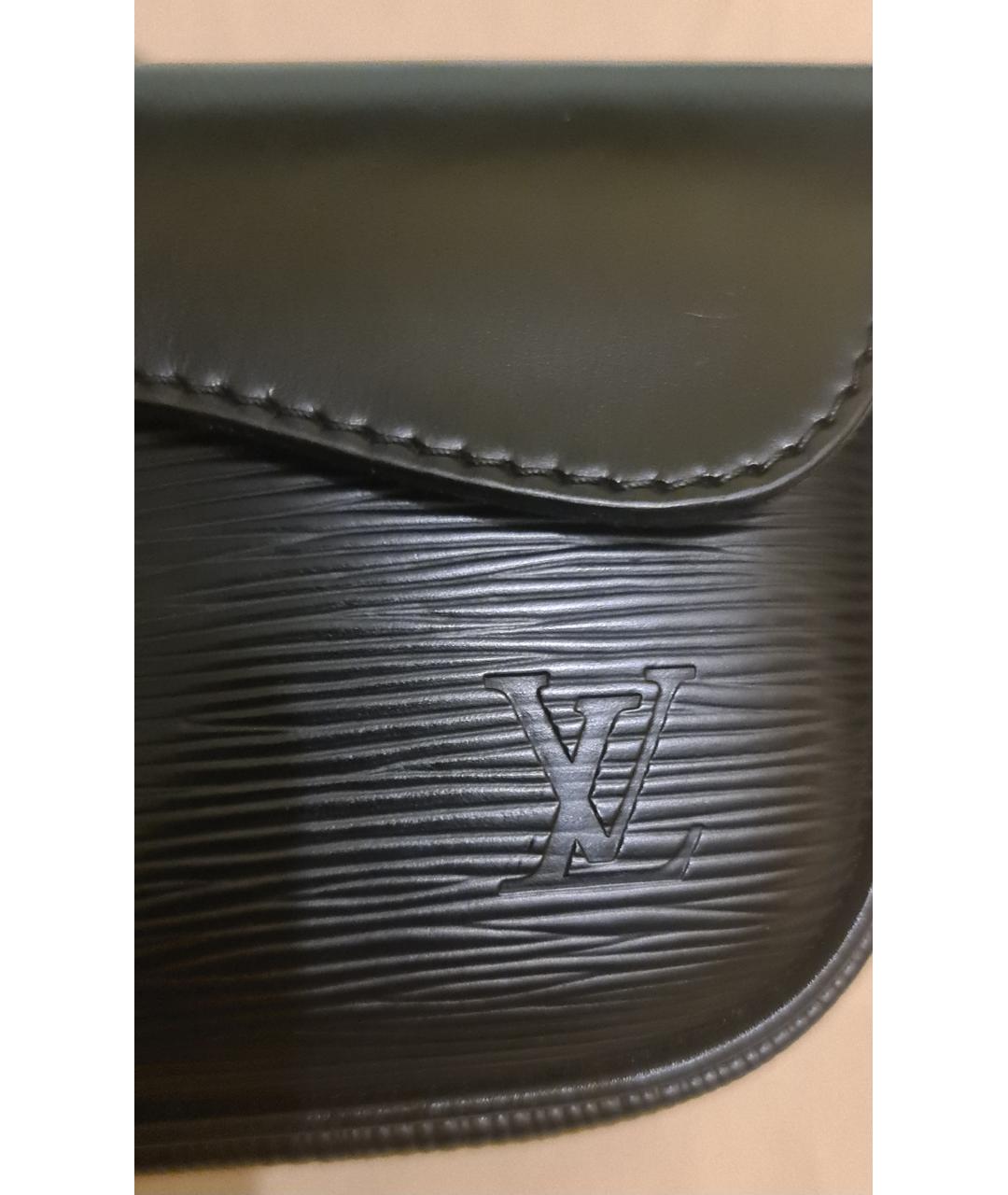 LOUIS VUITTON Черная кожаная сумка с короткими ручками, фото 8