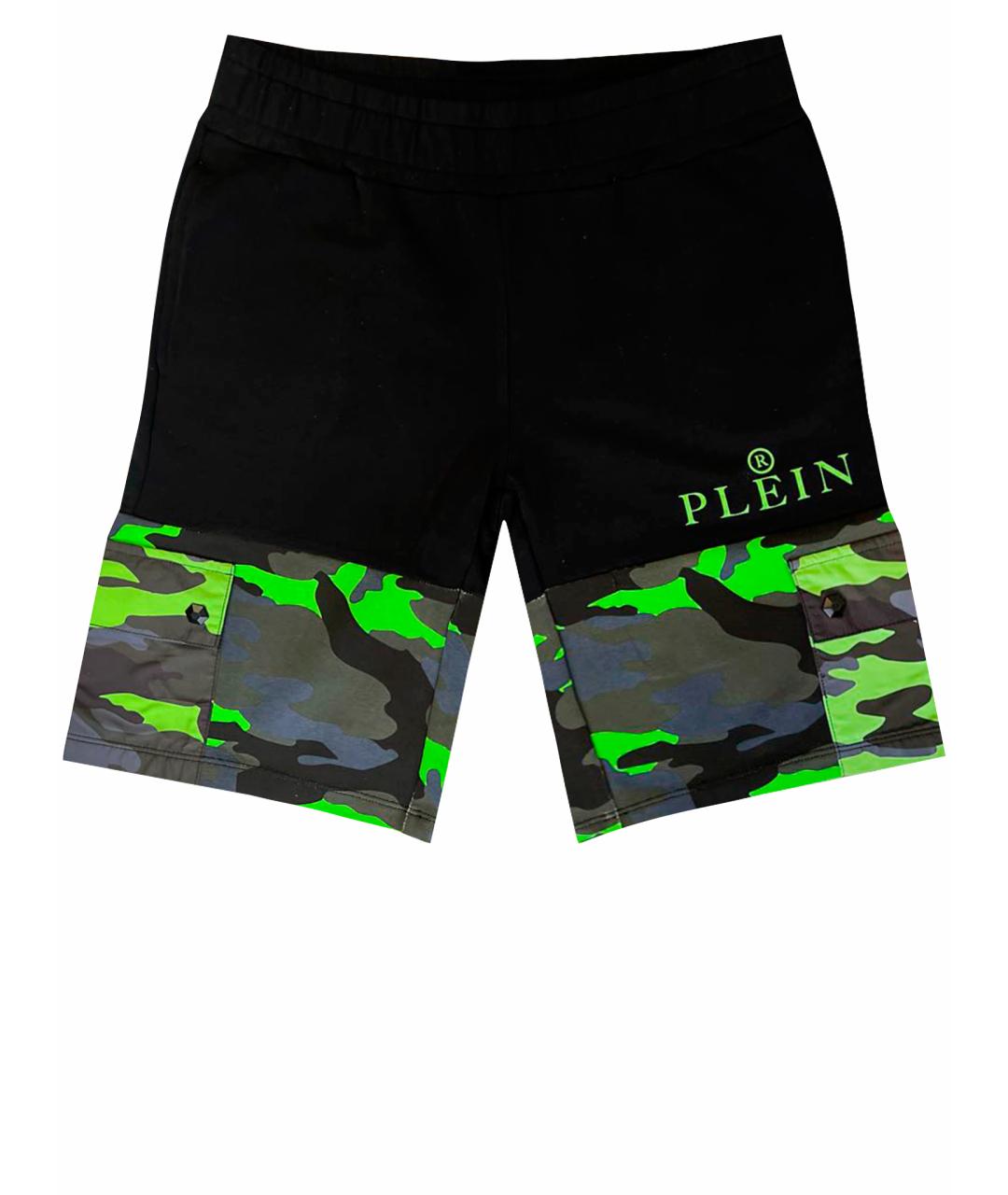 PHILIPP PLEIN JUNIOR Черные хлопковые детские шорты, фото 1