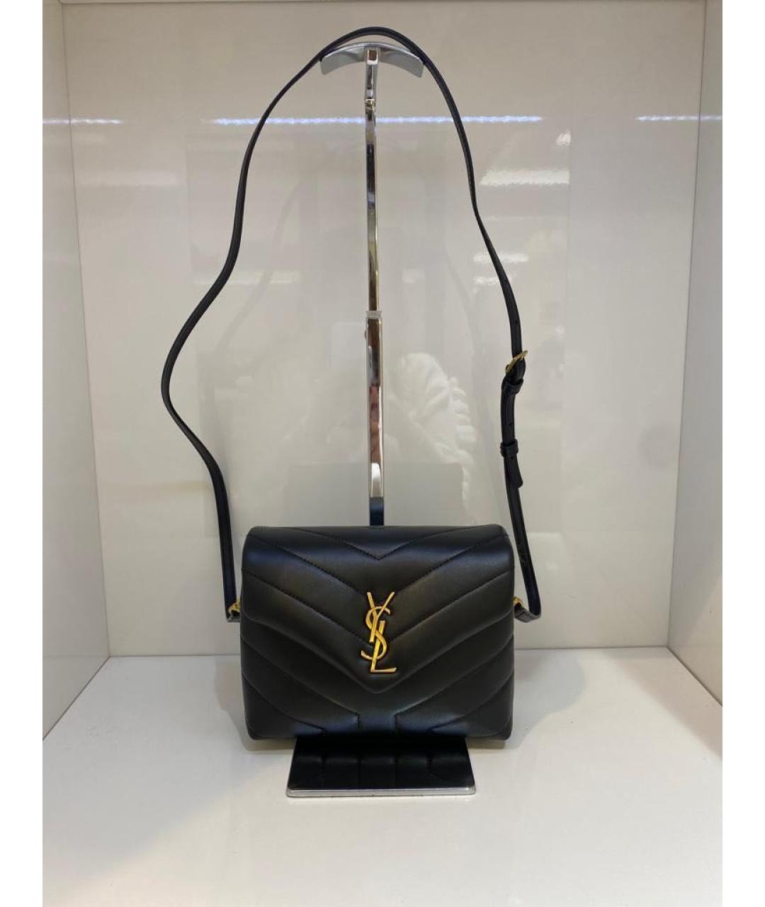 SAINT LAURENT Черная кожаная сумка через плечо, фото 3