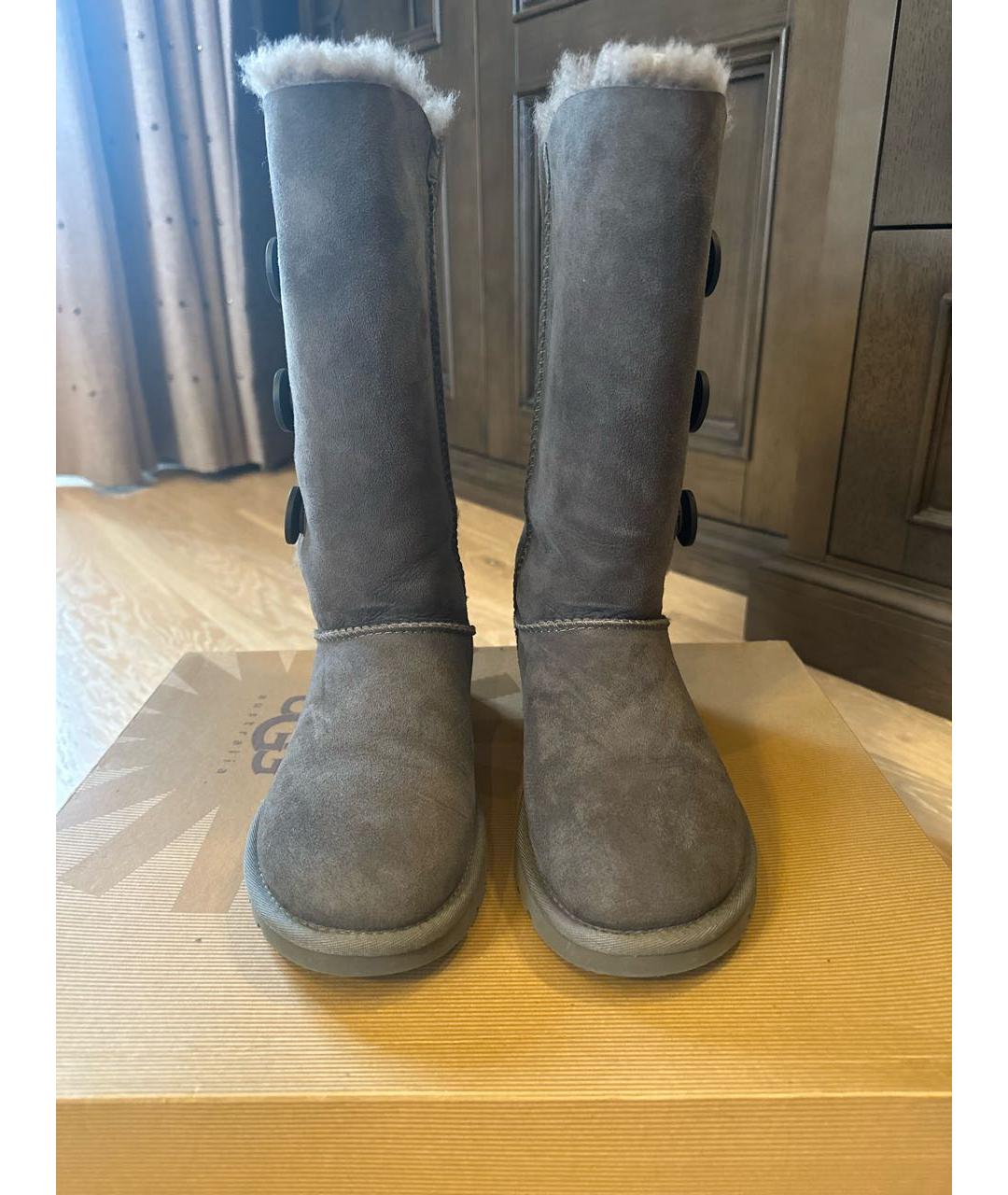 UGG AUSTRALIA Серые замшевые сапоги, фото 2