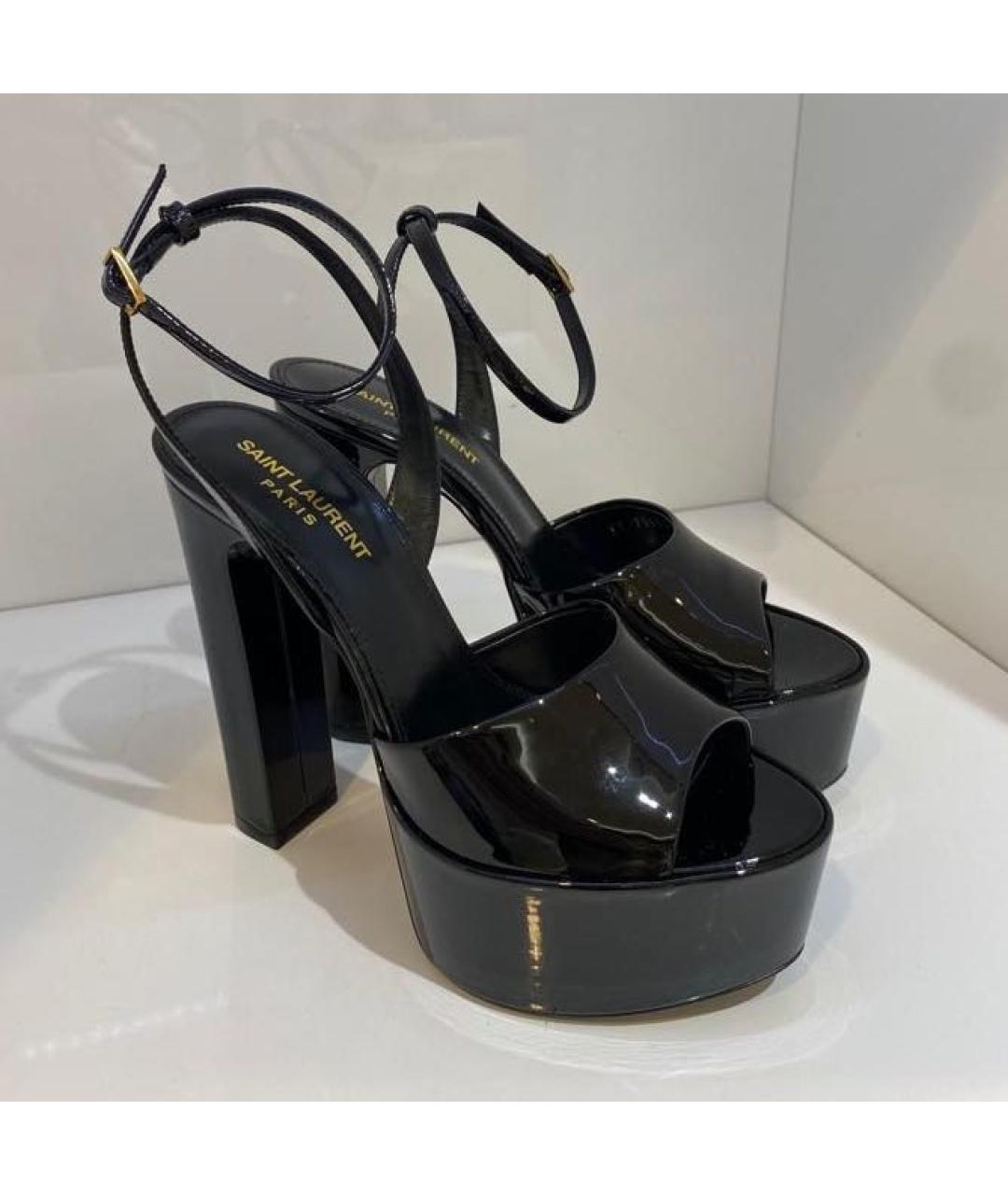 SAINT LAURENT Черные кожаные туфли, фото 3