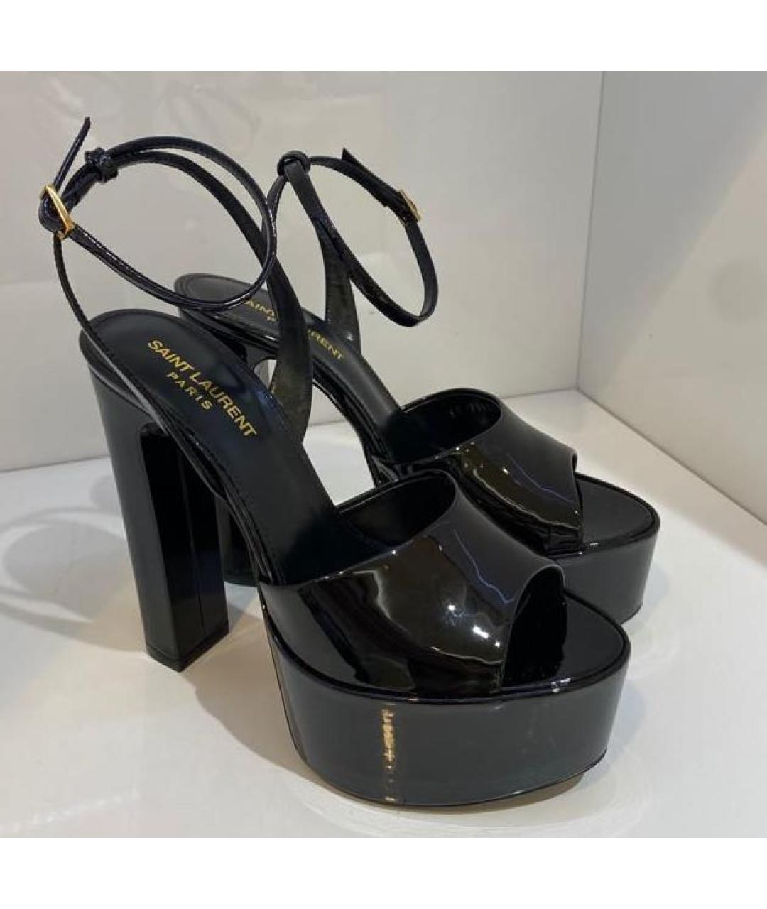 SAINT LAURENT Черные кожаные туфли, фото 2