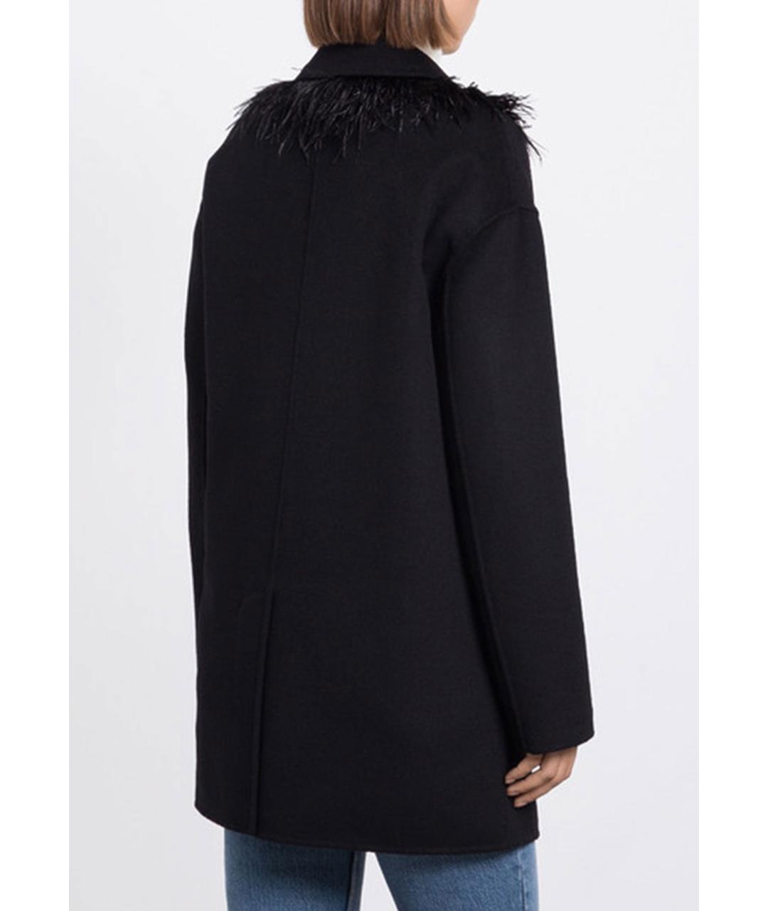 TWIN-SET Черное полиэстеровое пальто, фото 2