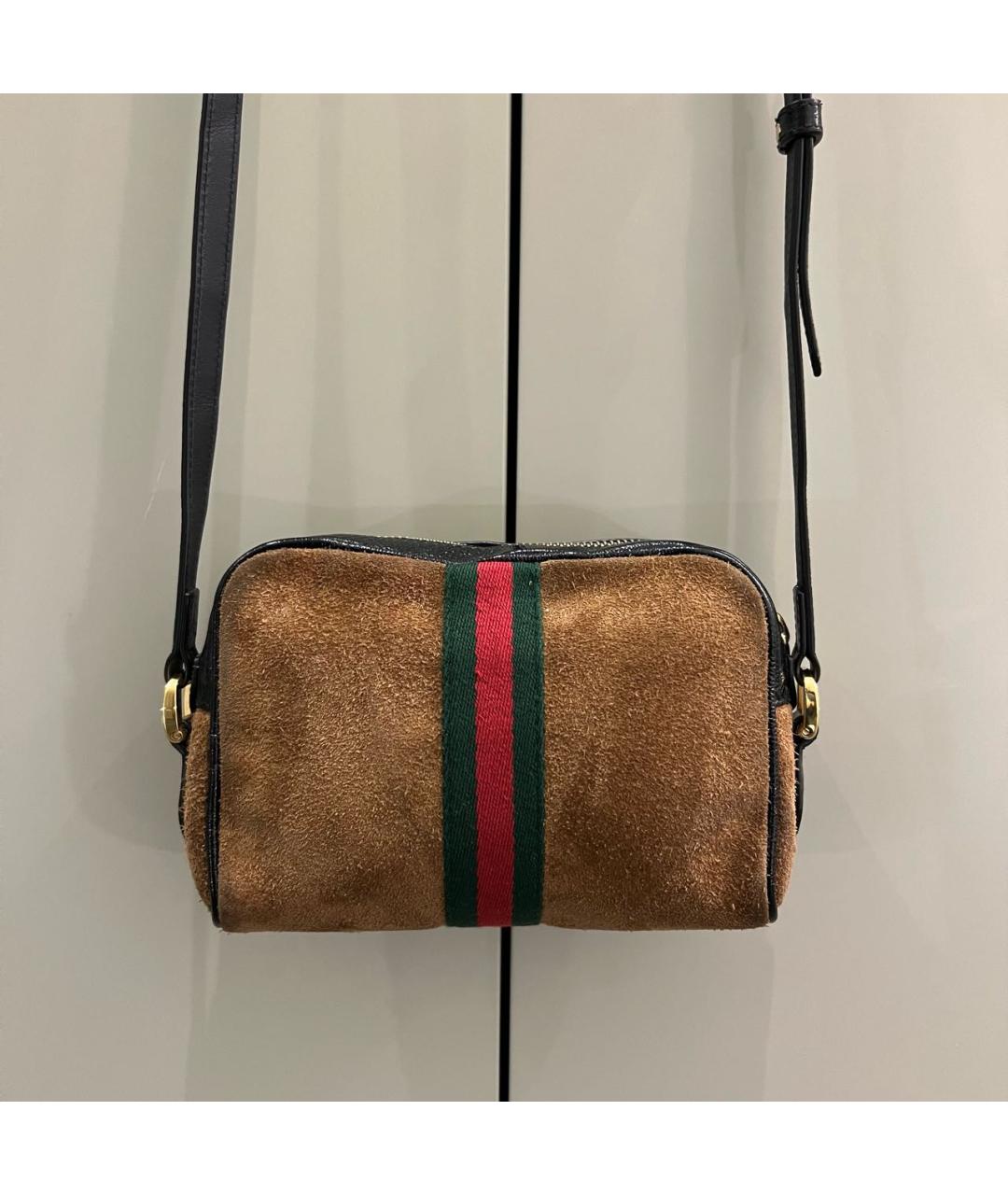 GUCCI Коричневая замшевая сумка через плечо, фото 9