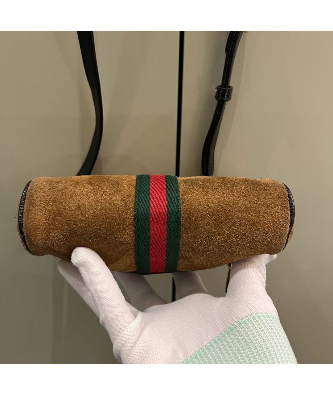 GUCCI Коричневая замшевая сумка через плечо, фото 7