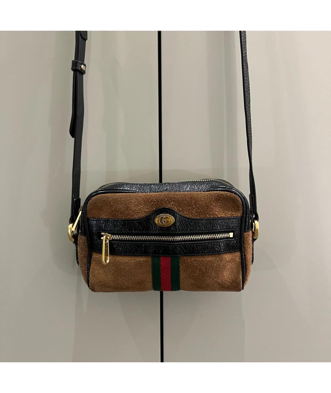 GUCCI Коричневая замшевая сумка через плечо, фото 3