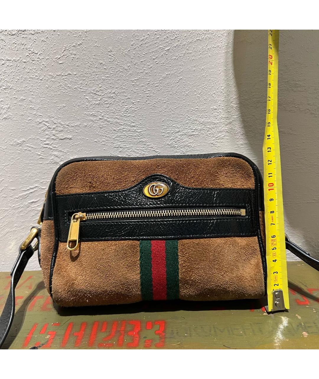 GUCCI Коричневая замшевая сумка через плечо, фото 6