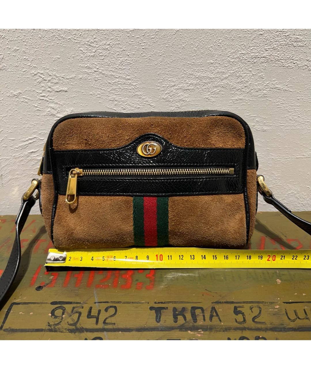 GUCCI Коричневая замшевая сумка через плечо, фото 5