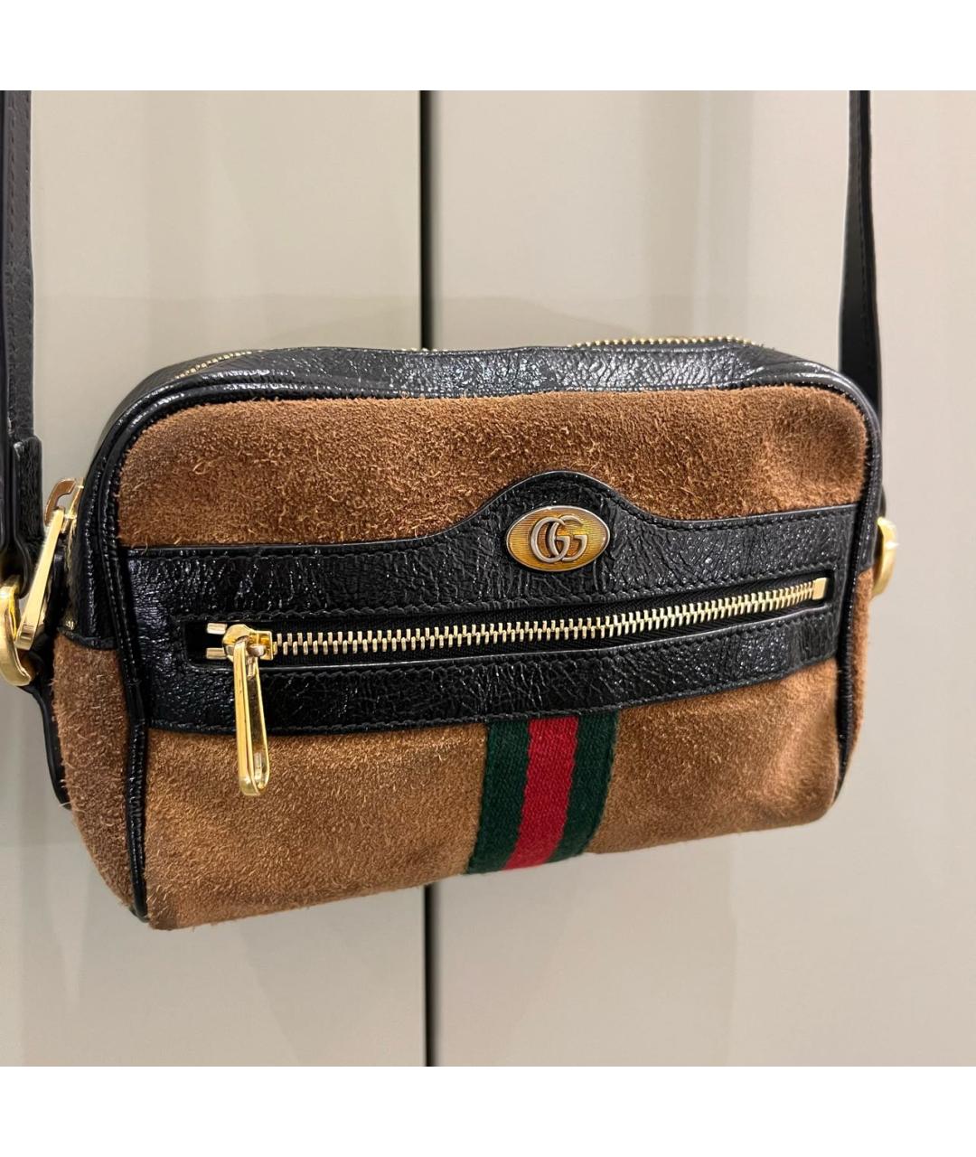 GUCCI Коричневая замшевая сумка через плечо, фото 4