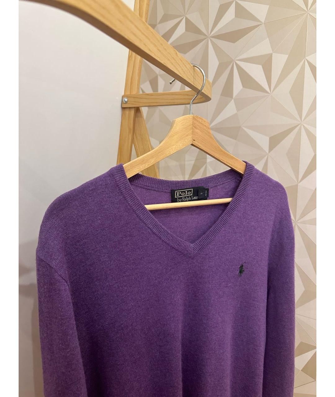 POLO RALPH LAUREN Фиолетовый шерстяной джемпер / свитер, фото 3