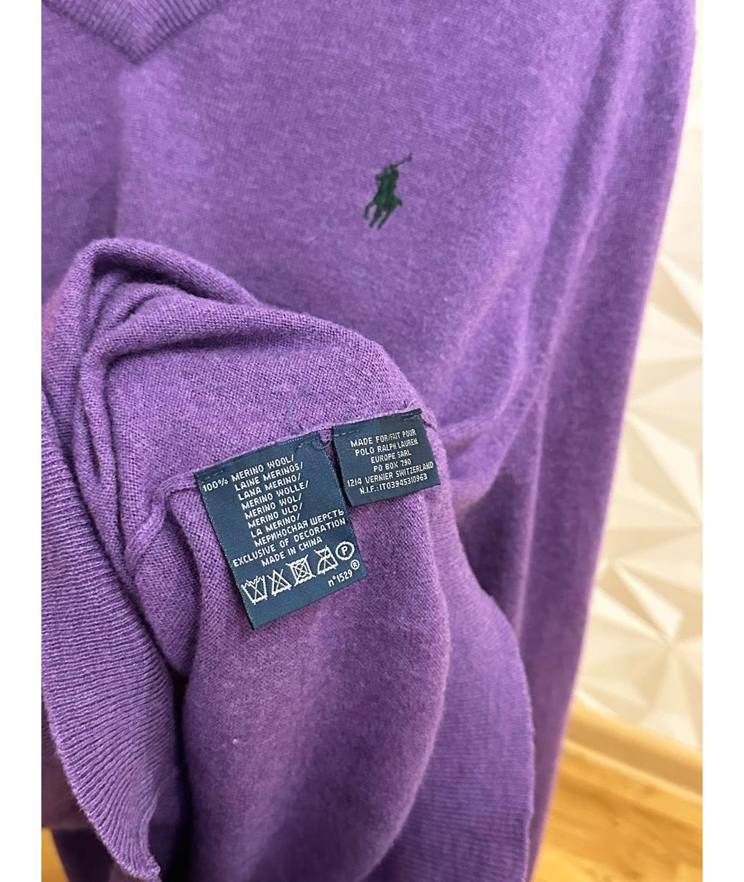 POLO RALPH LAUREN Фиолетовый шерстяной джемпер / свитер, фото 6