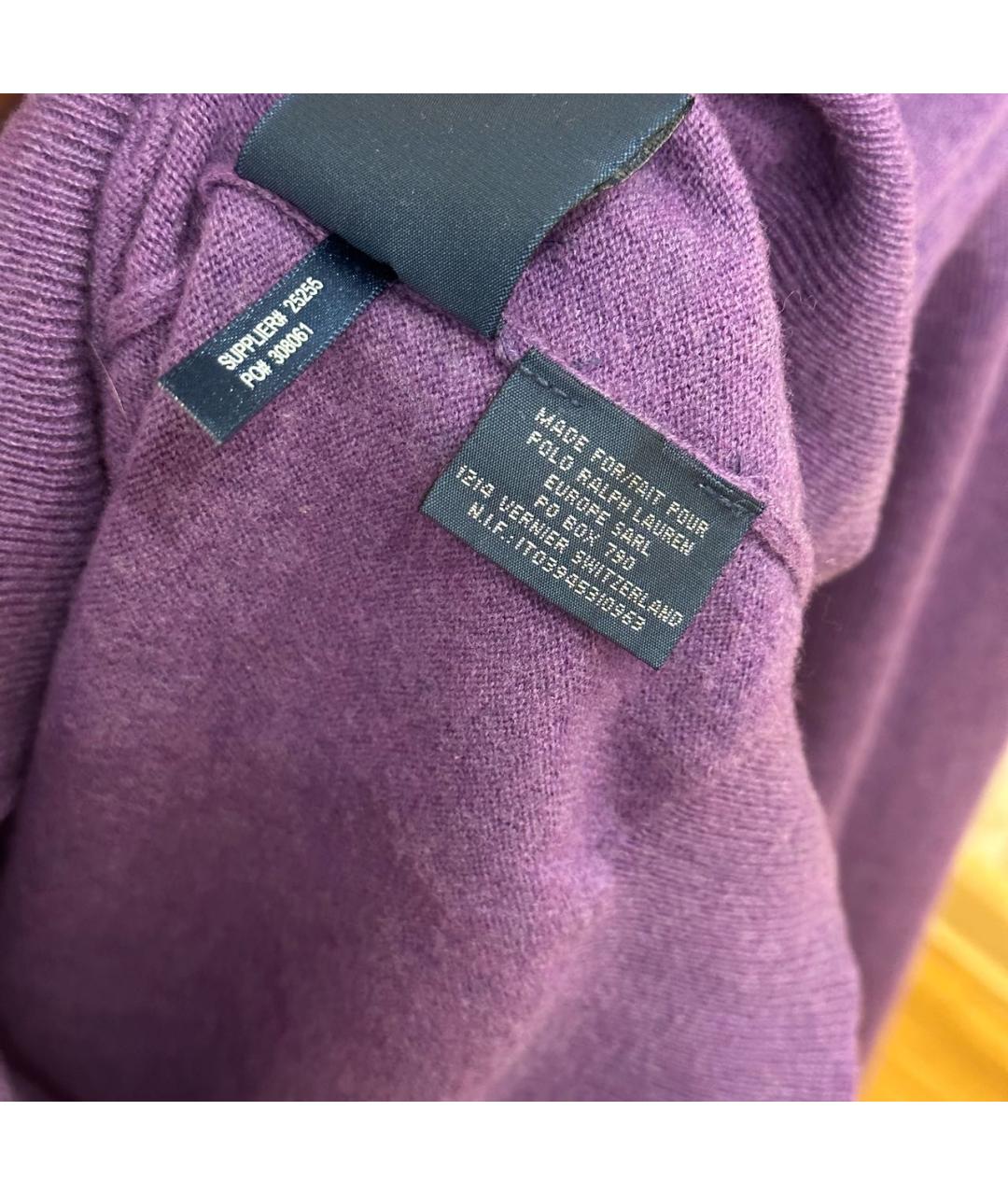 POLO RALPH LAUREN Фиолетовый шерстяной джемпер / свитер, фото 7