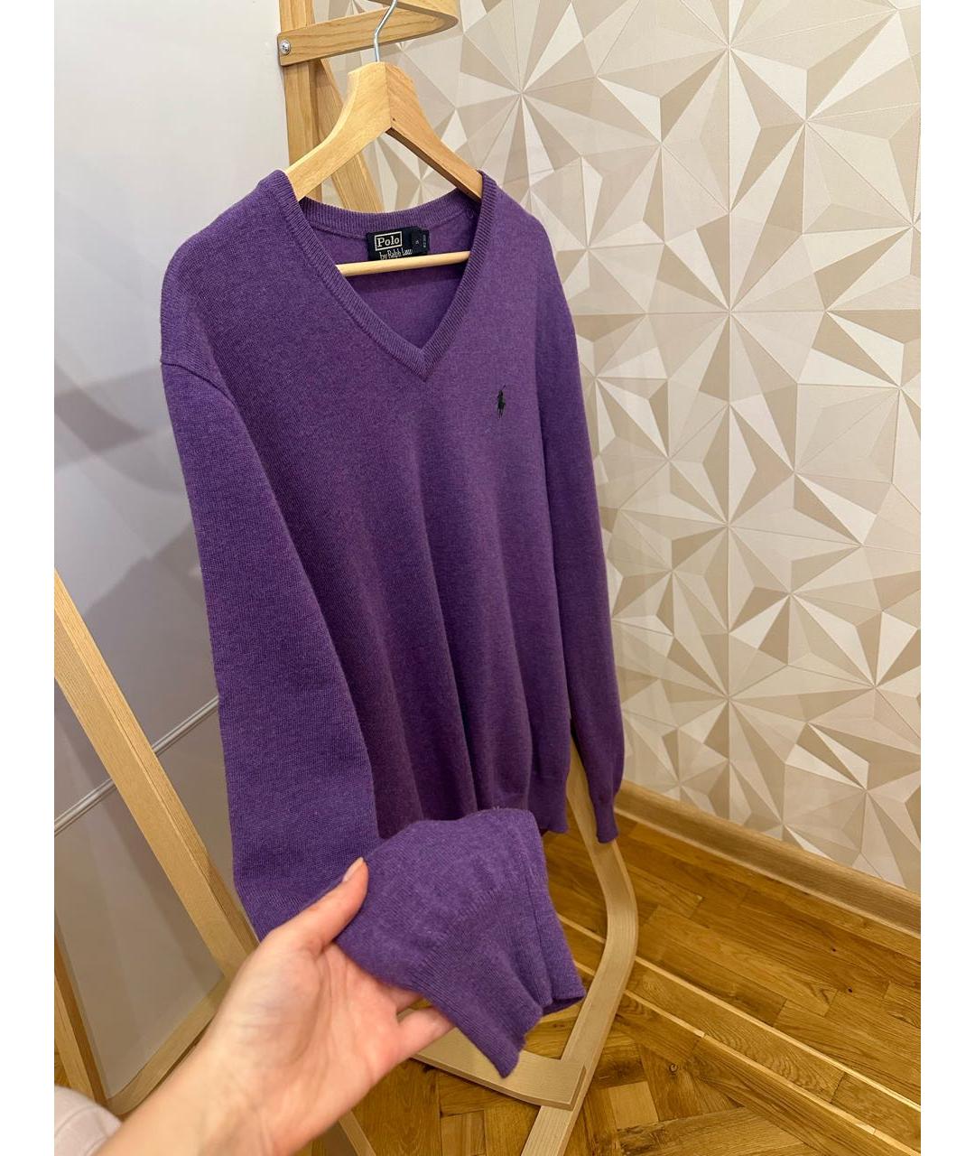 POLO RALPH LAUREN Фиолетовый шерстяной джемпер / свитер, фото 5