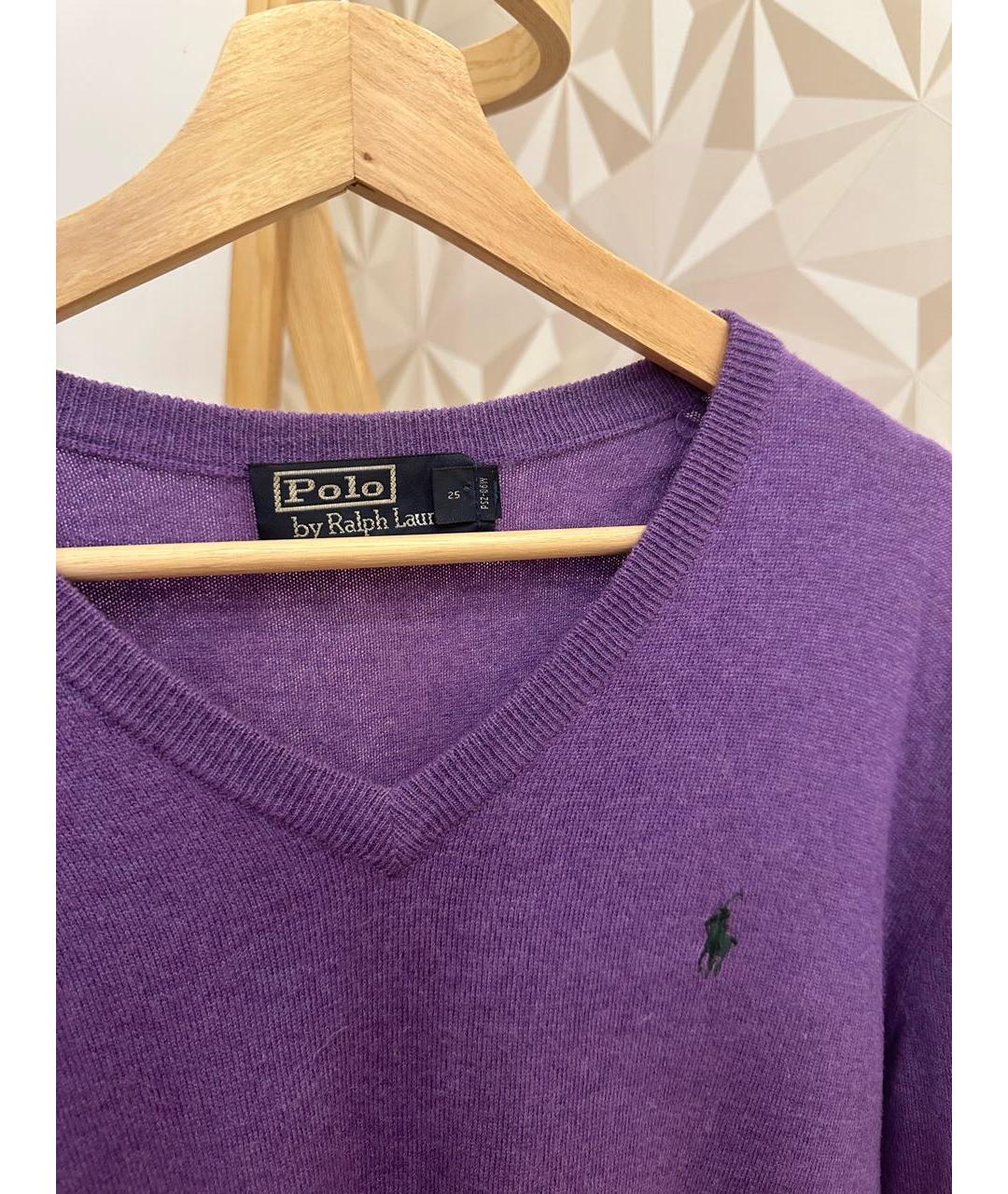 POLO RALPH LAUREN Фиолетовый шерстяной джемпер / свитер, фото 4