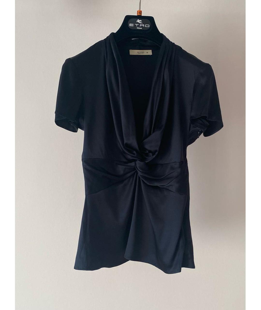 ETRO Черная шелковая блузы, фото 5