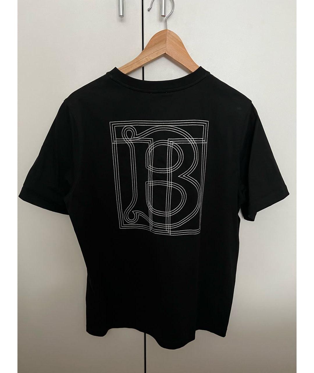 BURBERRY Черная хлопковая футболка, фото 2