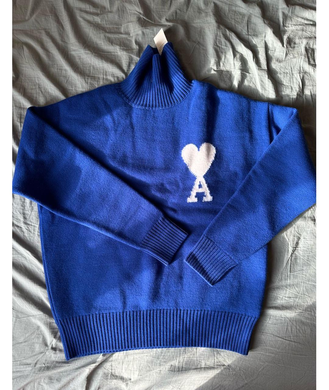 AMI Синий шерстяной джемпер / свитер, фото 4