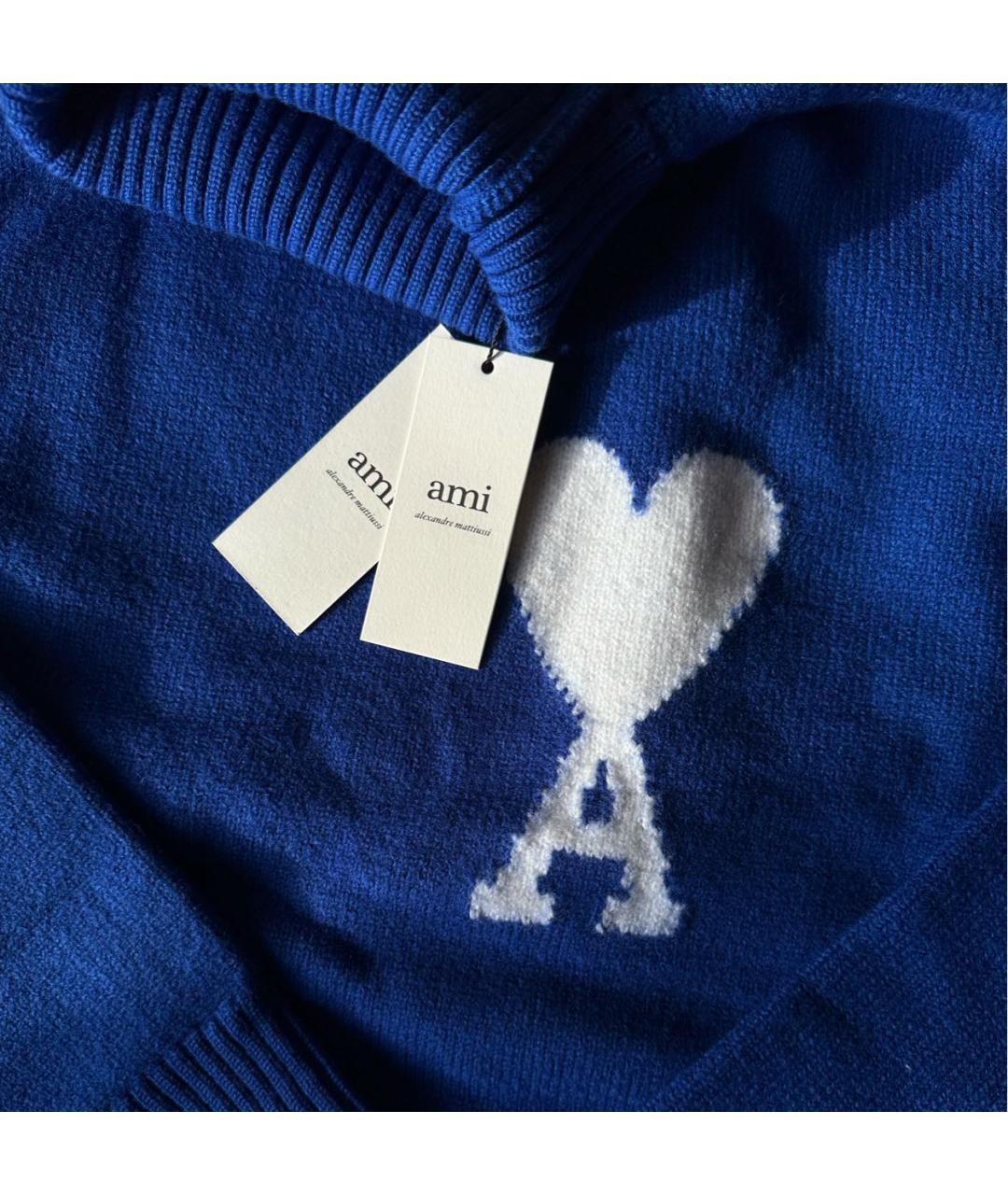 AMI Синий шерстяной джемпер / свитер, фото 3