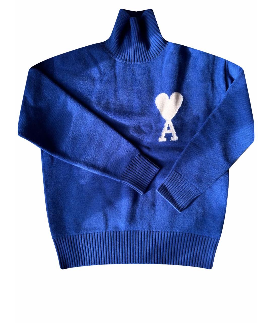 AMI Синий шерстяной джемпер / свитер, фото 1