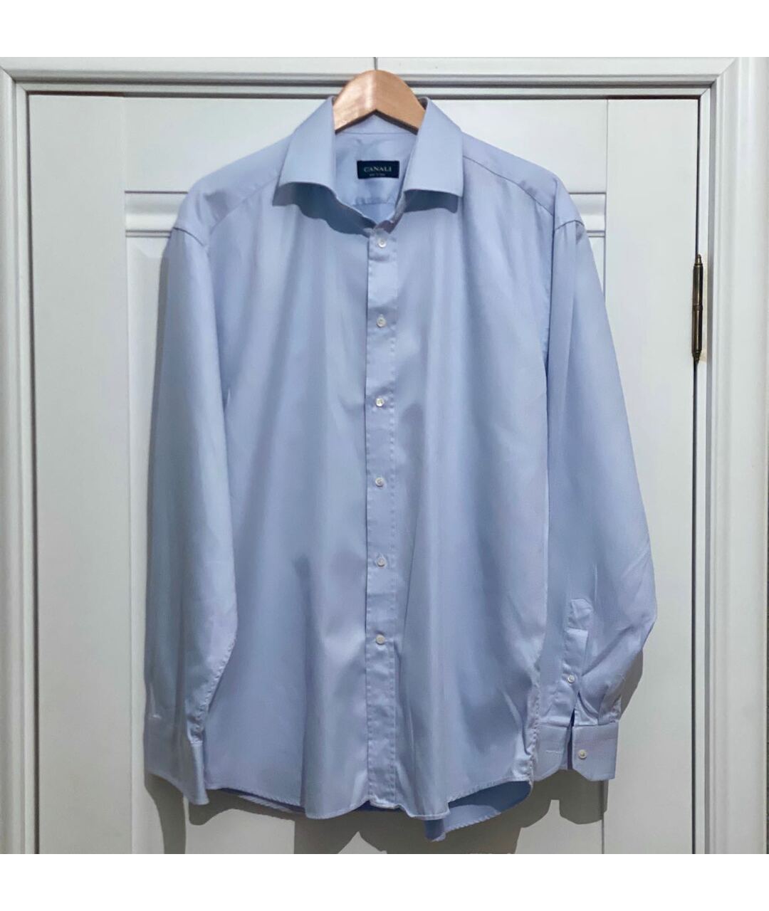 CANALI Голубая хлопковая классическая рубашка, фото 5