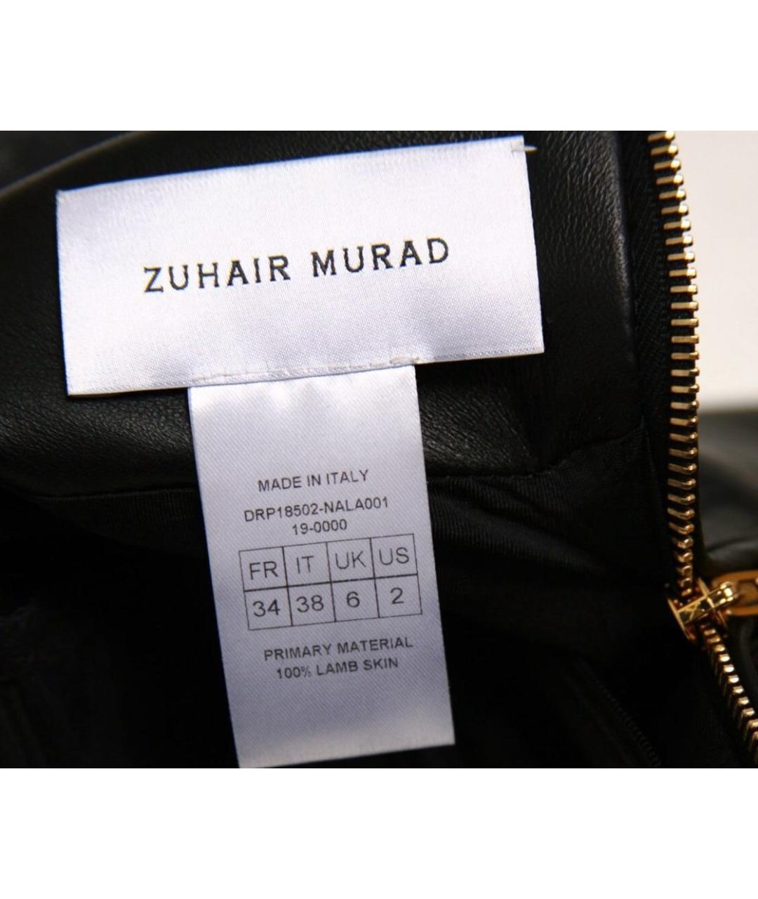 ZUHAIR MURAD Черное кожаное коктейльное платье, фото 3