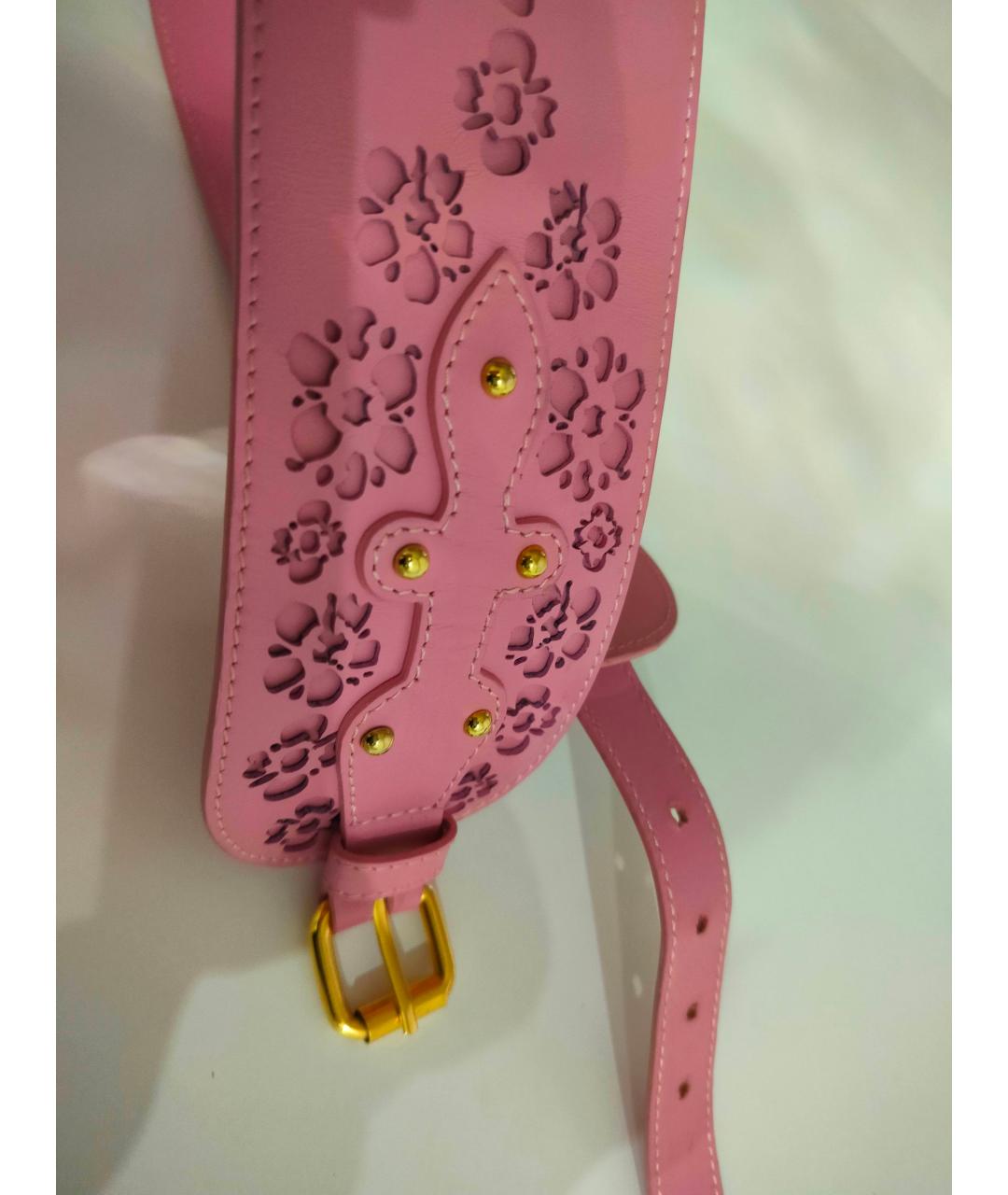 ELIE SAAB Розовый кожаный ремень, фото 6
