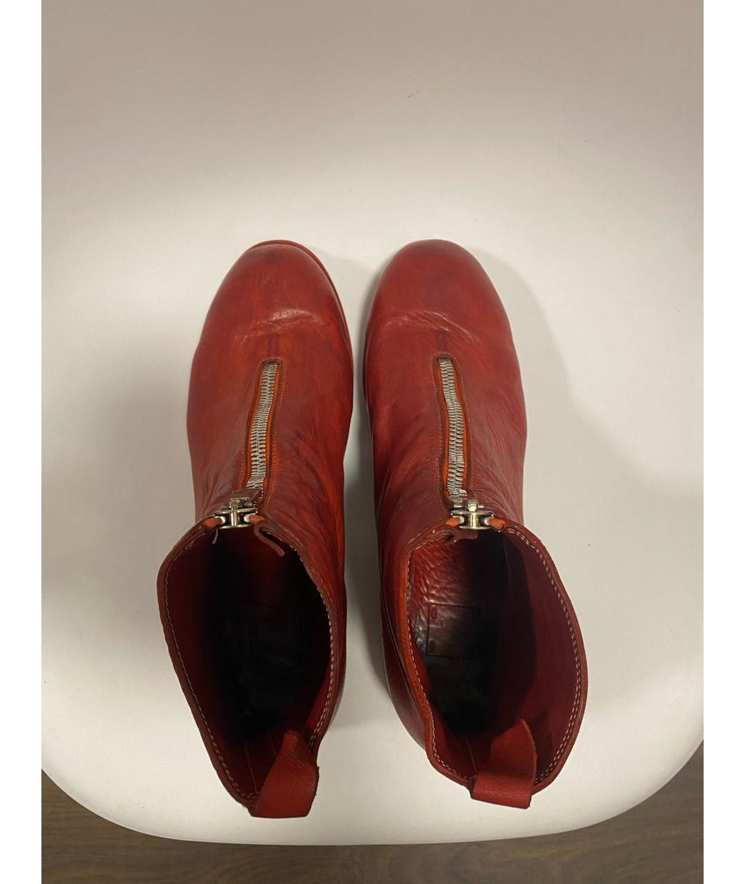 GUIDI Бордовые кожаные высокие ботинки, фото 3