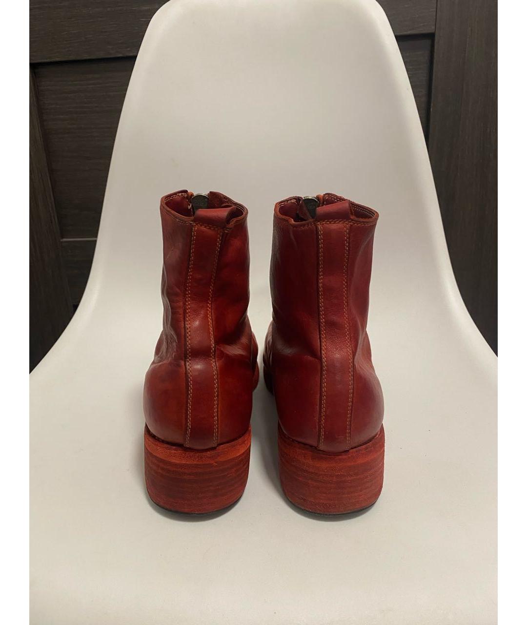GUIDI Бордовые кожаные высокие ботинки, фото 4