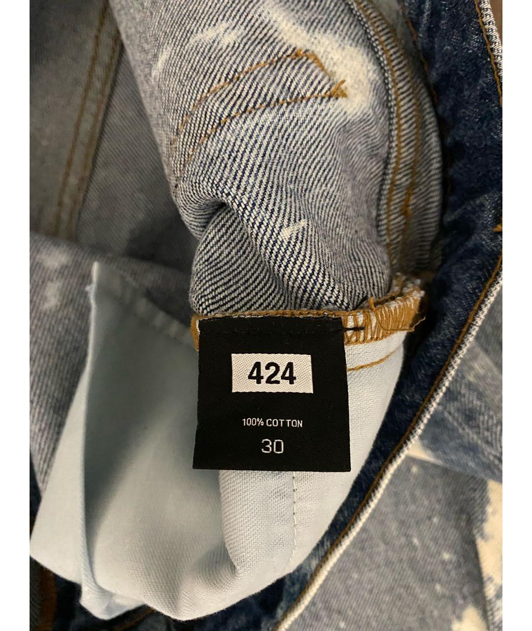 424 Синие хлопковые джинсы скинни, фото 5