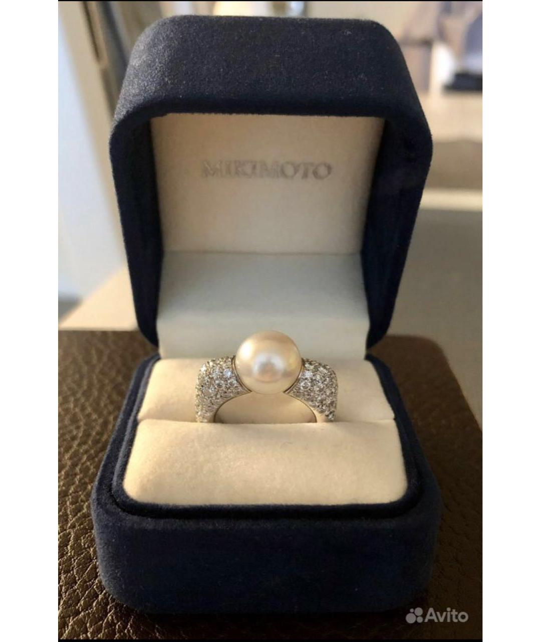 Mikimoto Серебряное кольцо из белого золота, фото 2