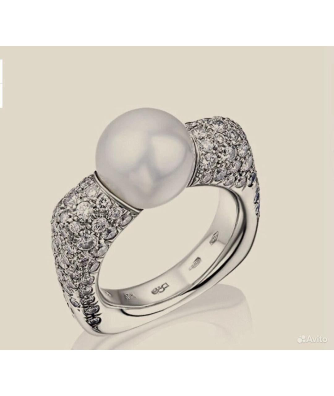 Mikimoto Серебряное кольцо из белого золота, фото 5