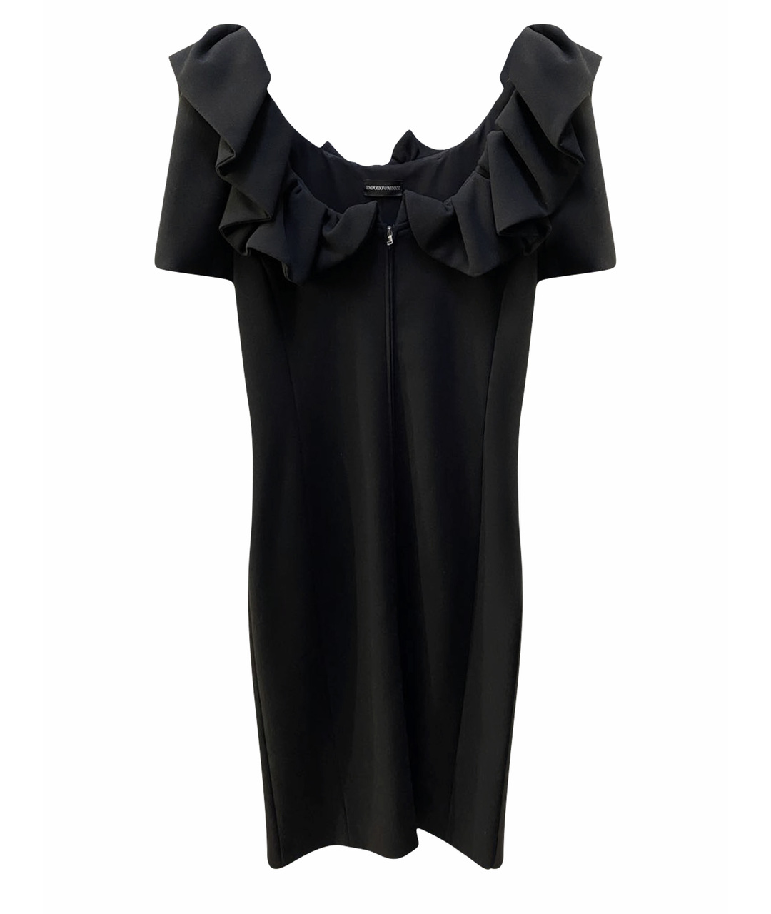 EMPORIO ARMANI Черное хлопко-эластановое вечернее платье, фото 1